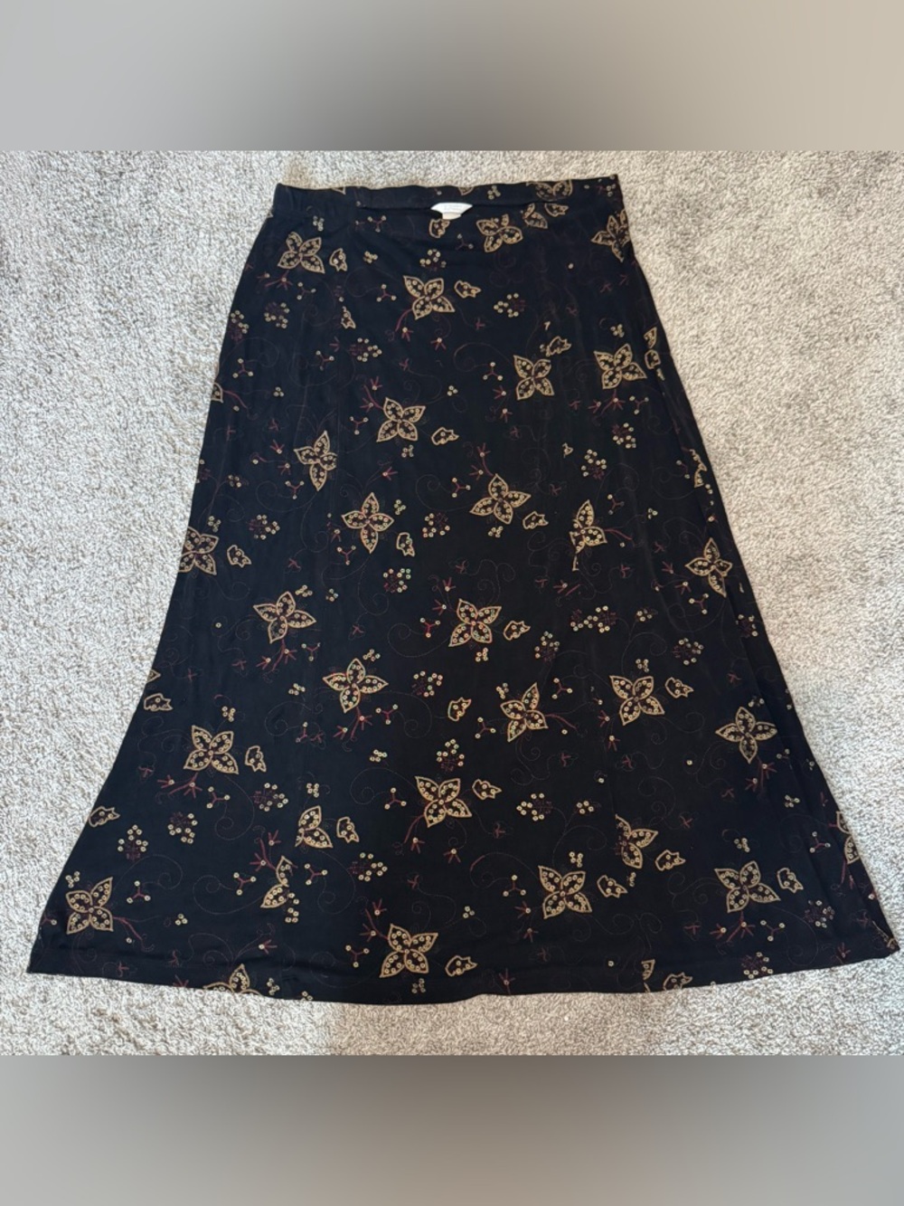 Christopher & Banks Dark Floral A-Line Women's Skirt Size Large